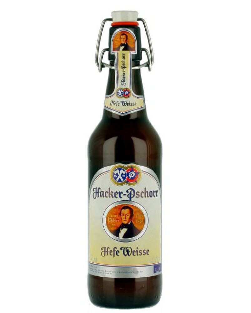 Bière allemande Hacker-Pschorr Hefe Weisse 50cl, produite en Allemagne par la brasserie Hacker-Pschorr