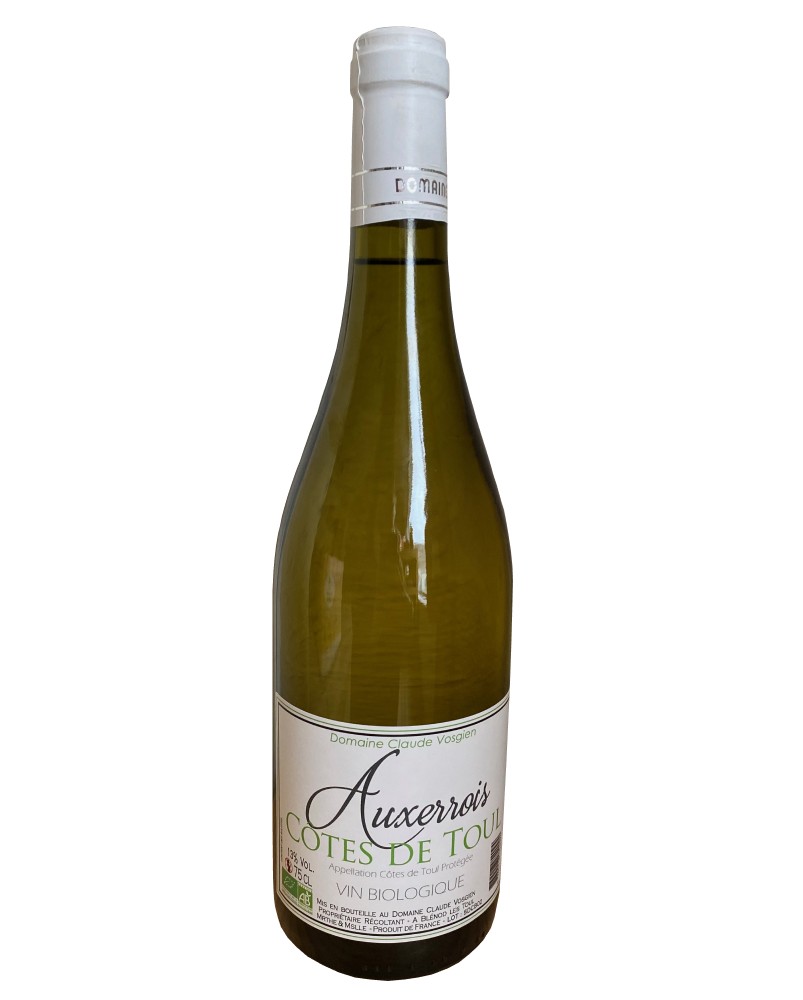 Vin blanc Auxerrois des Côtes de Toul bio 75cl, produit par le domaine Claude Vosgien (blénod-lès-Toul, 54)