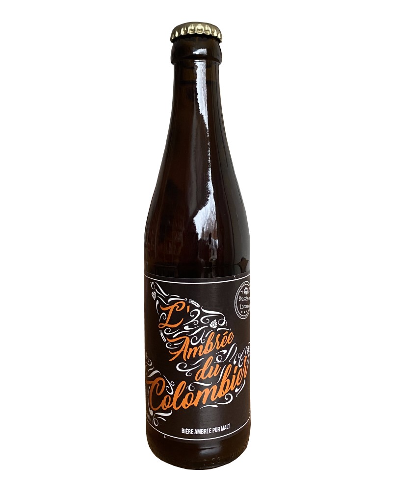 Bière ambrée du Colombier 33cl, bière artisanale lorraine, produite par les Brasseurs de Lorraine