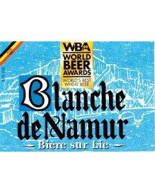 Bière belge Blanche de Namur 25cl, produite par la brasserie Bocq (Prunode, Belgique)