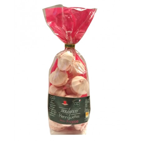 Meringuettes saveurs fraise 60g, produite en Lorraine par la maison Boulanger (54)