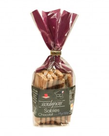 Sablé au chocolat saveur myrtille 100g, produit par la maison Boulanger (Allain, 54)