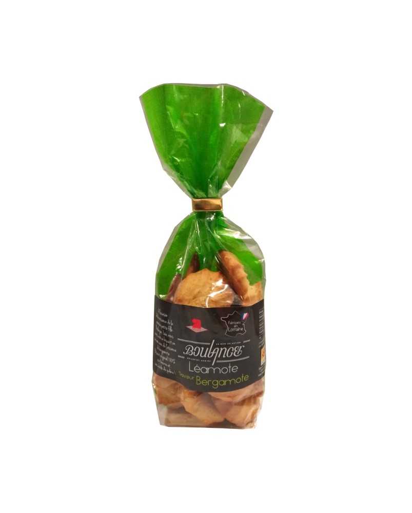Léamote, sablés à la bergamote 100g, produit par la maison Boulanger (Allain, 54)