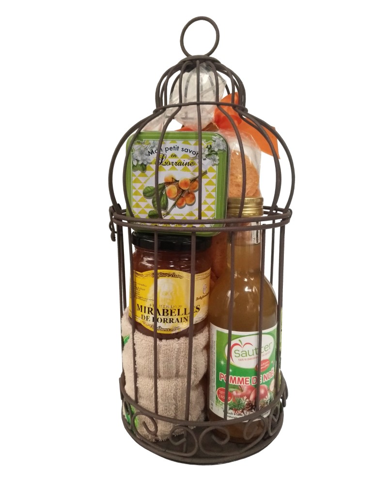 panier gourmand La Cage Lorraine, composé de produits lorrains panier gourmand La Cage Lorraine, composé de produits lorrains