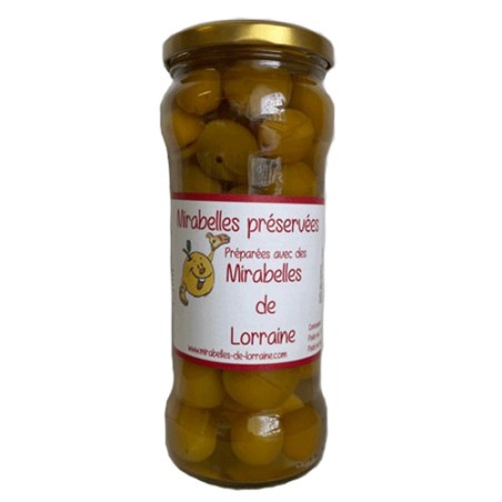 Mirabelles de Lorraine conservées au sirop, produites par le Jardin de Lorraine (Billy-sous-les-Côtes, 55)