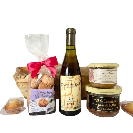 Panier garni sucré et salé Duo festif, assortiment de produits artisanaux lorrains