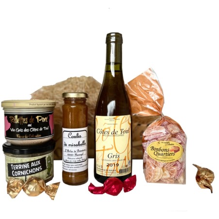 Panier garni Autour de la Lorraine, assortiment de produits lorrains