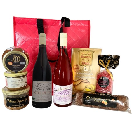 Panier garni Le frais groumand, assortiment de produits du terroir lorrain