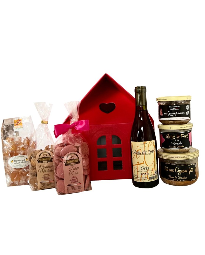 Maison panier garni Maison au cœur lorrain, assortiment salé et sucré de produits lorrains