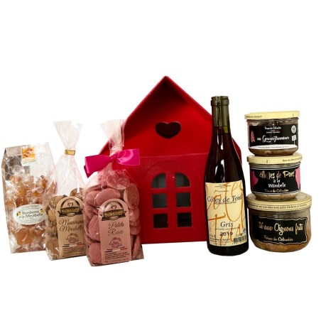 Maison panier garni Maison au cœur lorrain, assortiment salé et sucré de produits lorrains