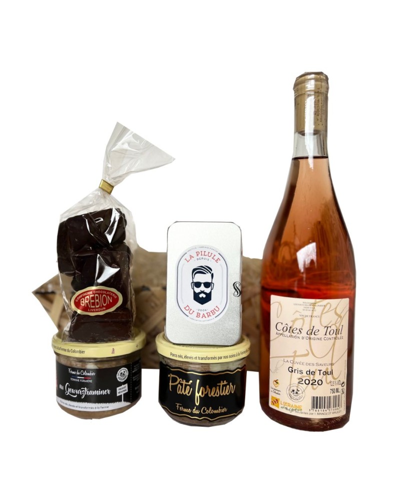 Panier garni Panier Lorrain, assortiment de produits salés et sucrée artisanaux lorrains