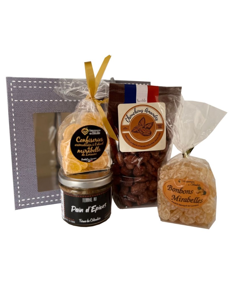 Pochette garnie La Gourmande, assortiment de produits artisanaux sucrés