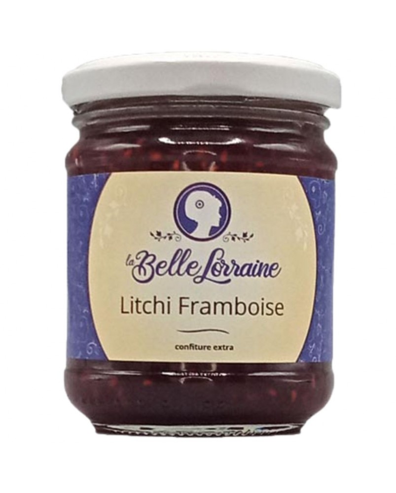 Confiture artisanale La Belle Lorraine de Litchi Framboise, produite par Les Confitures de la Hoube (57)