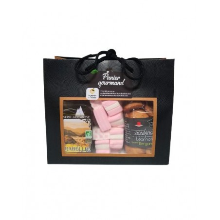 Panier gourmand Sachet Sucré, assortiment de produits artisanaux sucrés