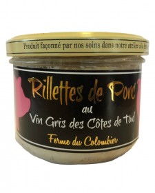 Rillettes de porc au vin gris de Toul, produites par la Ferme du Colombier (Villote-sur-Aire, 55)