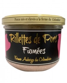 Rillettes de porc fumées 180g, produites par la Ferme du Colombier (Villote-sur-Aire, 55)