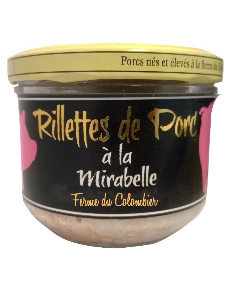 Rillettes de porc à la mirabelle de Lorraine 180g, produites par la Ferme du Colombier (55)