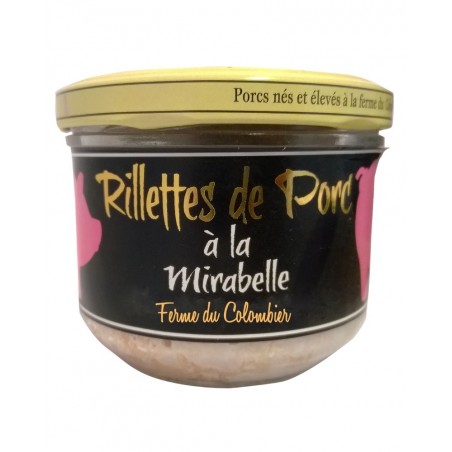 Rillettes de porc à la mirabelle de Lorraine 180g, produites par la Ferme du Colombier (55)