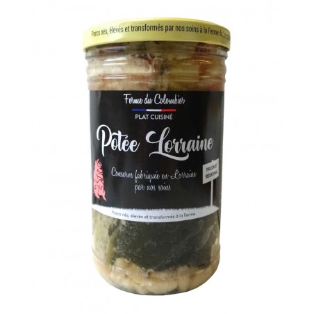 Plat cuisiné potée lorraine, produite par la Ferme du Colombier (Villote-sur-Aire, 55)