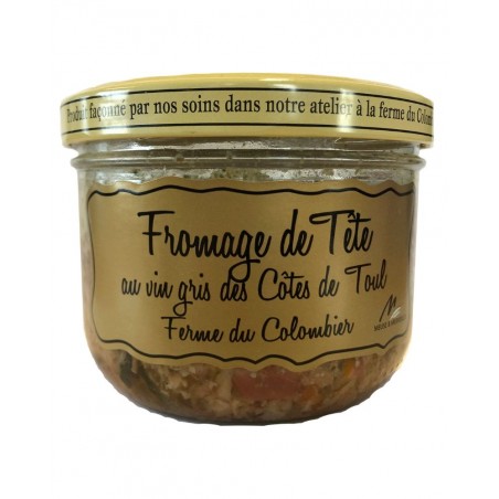 Fromage de tête au vin gris des Côtes de Toul, produit par la Ferme du Colombier (Villote-sur-Aire, 55)