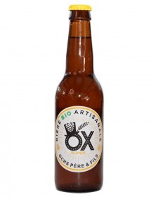 Bière OX blonde bio 33cl, produite par la brasserie artisanale de Marcoussis OX bier (91)