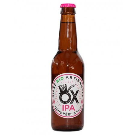 Bière OX IPA bio 33cl, produite par la brasserie artisanale de Marcoussis (91)