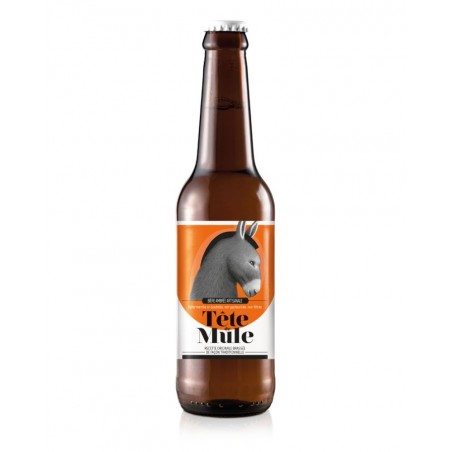 Bière Tête de mule ambrée 33cl, produite par la brasserie du Marais (79)