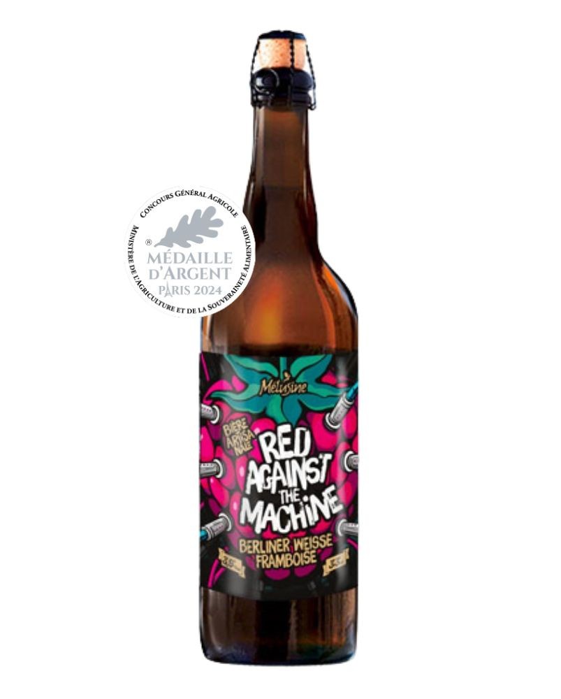 Bière à la framboise Red Against the Machine 75cl, produite par la brasserie Mélusine à Chambretaud en Vendée (85)