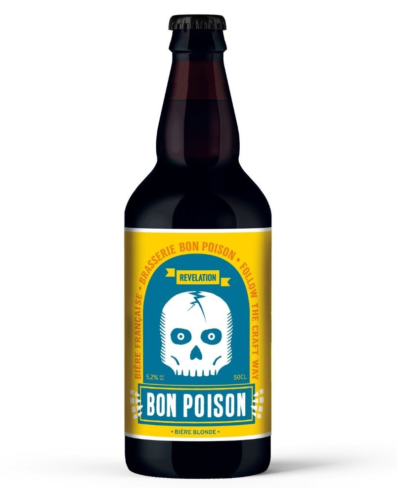 Bière Bon Poison blonde 50cl, produite par la brasserie Bon Poison à Metz (57, Moselle)