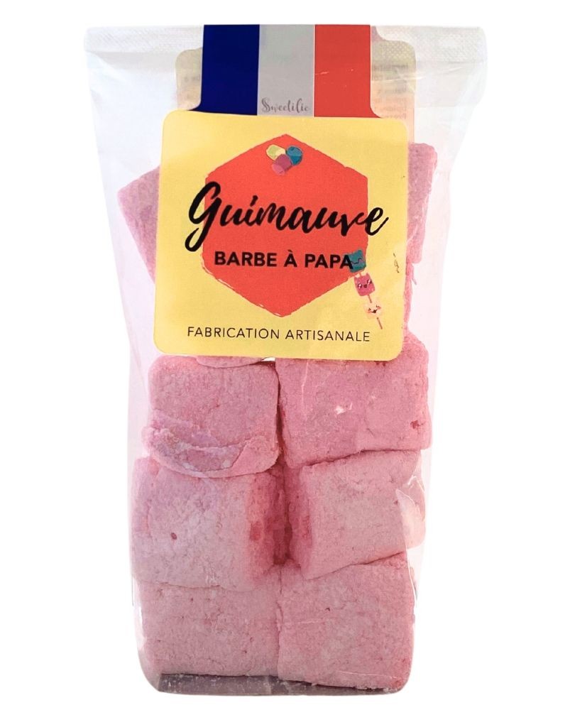 Guimauves artisanales saveur barbe à papa, sachet de 100g, produites par Sweetilie à Eloyes dans les Vosges (88)