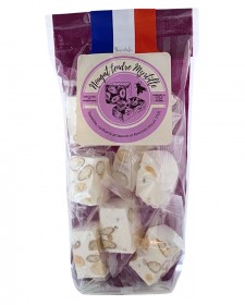 Nougat artisanal à la myrtille, sachet de 75g, produit par Sweetilie à Eloyes dans les Vosges (88)