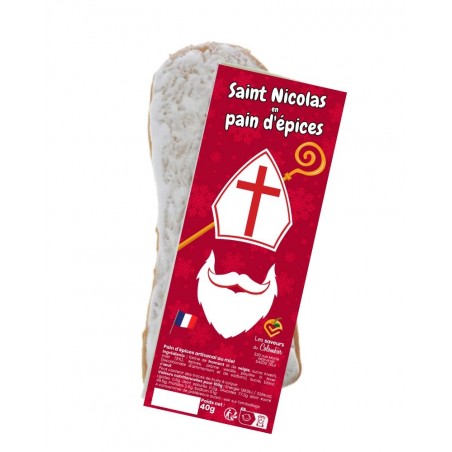 langue glacée Saint Nicolas traditionnel en pain d'épices artisanal au miel, produit par Lips (67)