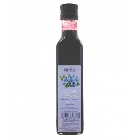 Sirop de myrtille 25cl, produit par Confitures de Lorraine à Houdelaincourt en Meuse (55)