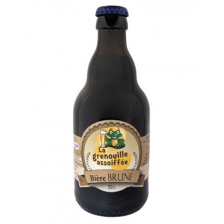 Bière brune de Lorraine La Grenouille Assoiffée brune 33cl, produite en Moselle (57)