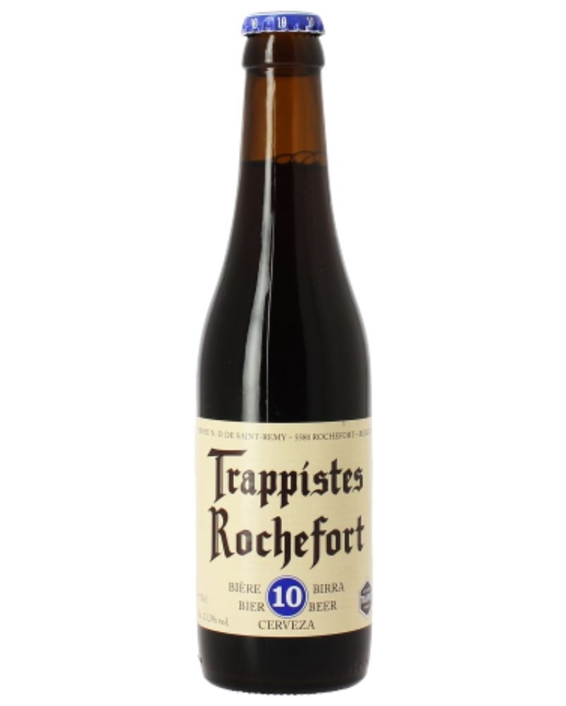 Bière belge Trappistes Rochefort 10, produite à l'abbaye de Notre-Dame de St-Rémy (Rochefort, Belgique)