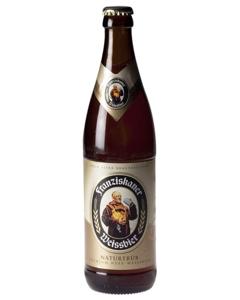 Bière allemande Franziskaner Hefe 50cl, weissbier produite à Munich par la brasserie Spaten-Franziskaner Bräu