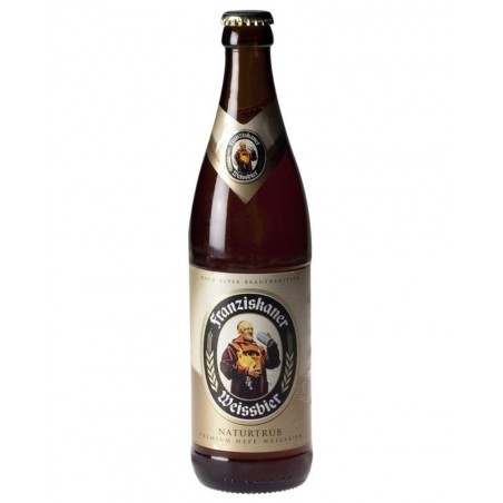 Bière allemande Franziskaner Hefe 50cl, weissbier produite à Munich par la brasserie Spaten-Franziskaner Bräu