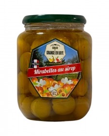 Mirabelles de Lorraine au sirop 700g, conservée en Lorraine par le domaine de la Grange en Haye (54)