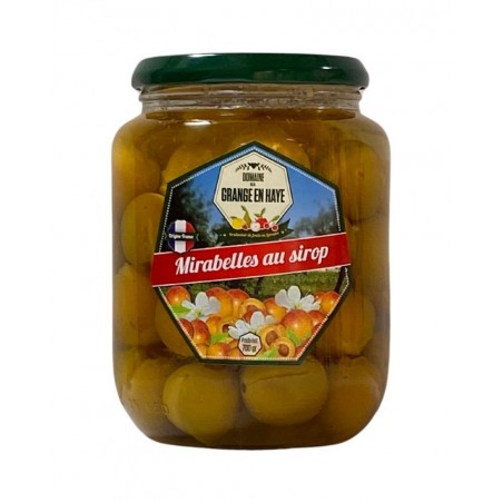 Mirabelles de Lorraine au sirop 700g, conservée en Lorraine par le domaine de la Grange en Haye (54)