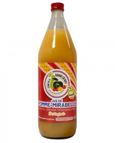 Jus de pommes pomme/mirabelle, produit par le domaine de la Grange en Haye (Villecey-sur-Mad, 54)