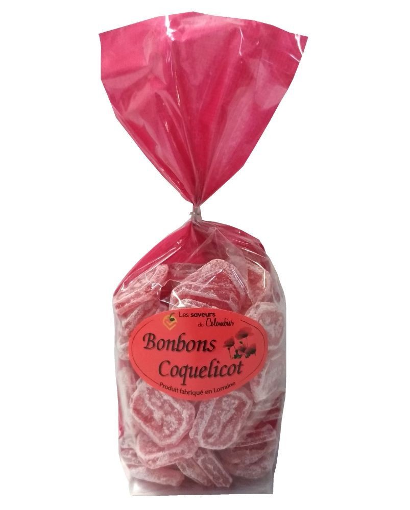 Bonbons saveur coquelicot 200g, produits par la confiserie Perrin (54)