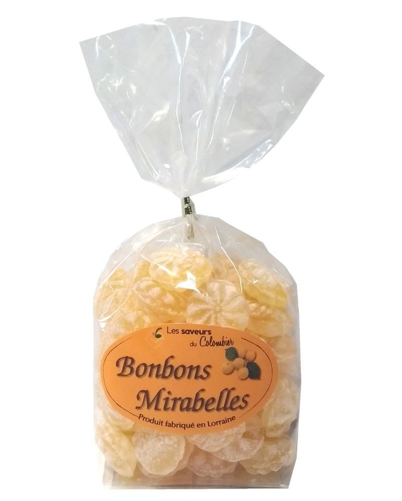 Bonbons arôme mirabelle, produits en Lorraine par la confiserie Perrin (54)