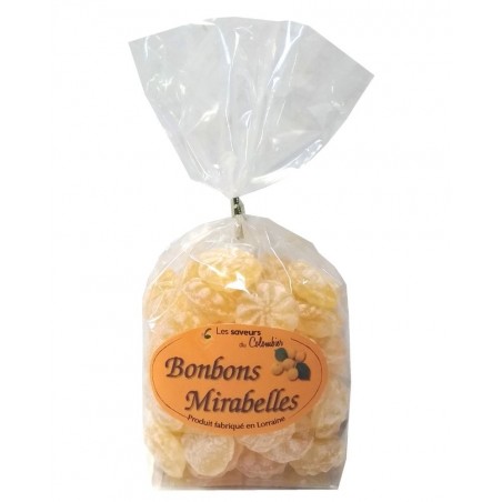 Bonbons arôme mirabelle, produits en Lorraine par la confiserie Perrin (54)