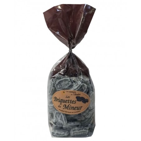 Briquettes du mineur 180g, bonbon produits par la confiserie Perrin