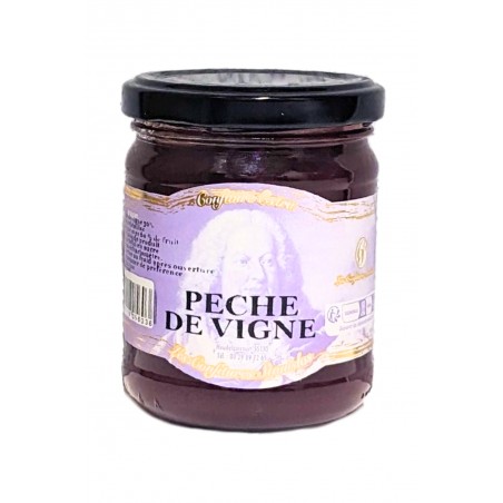 Confiture pêche de vigne 200g, produite par Les Confitures de Stanislas