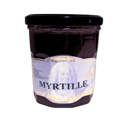 Confiture de myrtille 360g, produite par Les Confitures de Stanislas