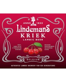 Bière belge à la cerise Kriek, produite par la brasserie Lindemans
