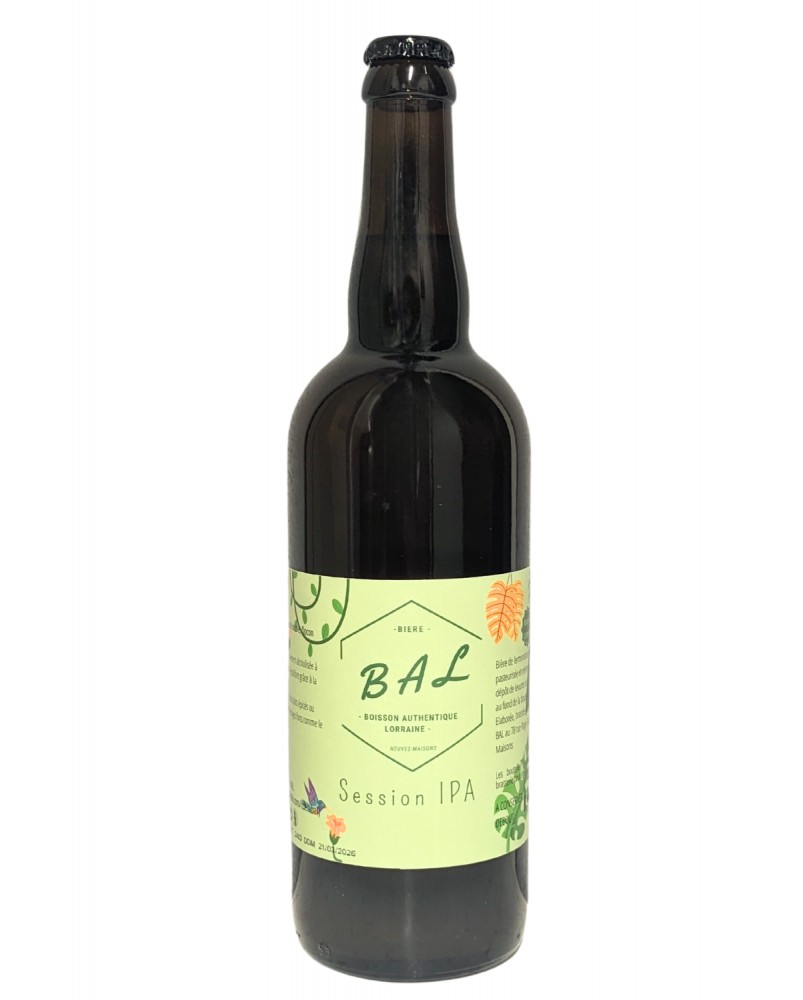 Bière session IPA artisanale de Lorraine (54), produite par la brasserie c'est de la BAL Bière session IPA artisanale de Lorraine (54), produite par la brasserie c'est de la BAL