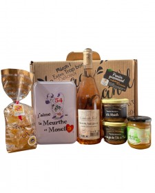 Valise panier gourmand Les Incontournables de Lorraine, assortiment de produits artisanaux lorrains
