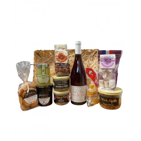 Panier garni Douceurs de Lorraine, assortiment de produits artisanaux lorrains